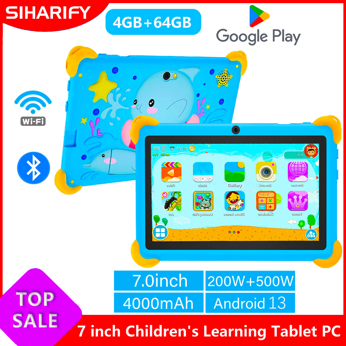 Learning Tablet Kids - 7-дюймовый детский планшет с поддержкой 5G,