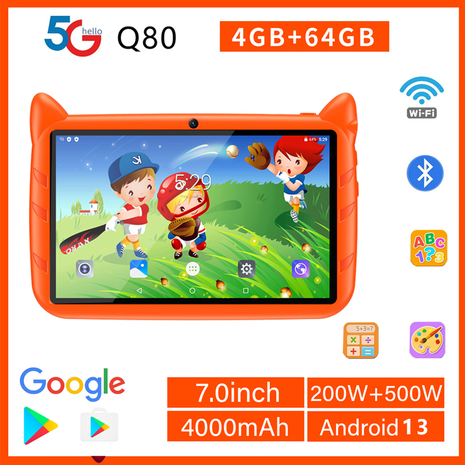 Learning Tablet Kids - Новый 5G Wi-Fi детский планшет 7-дюймовый