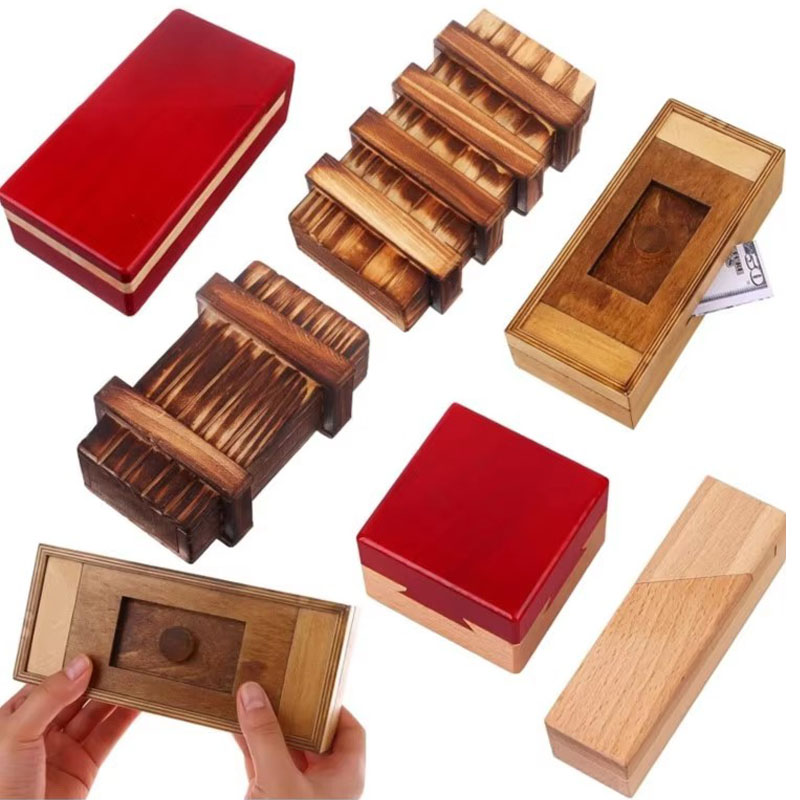 Wooden Puzzle Kids - Деревянная шкатулка-головоломка с тайным отделением, сложная