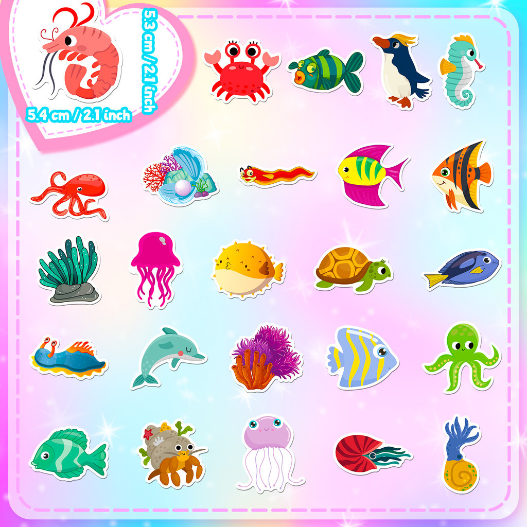 50 наклеек с морскими обитател – обзор и цена Kids Toys Store